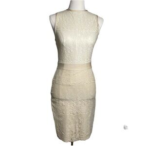 New House of CB Cream Lace Midi Dress Size M